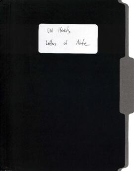 President Wolfensohn - Briefing Book for President's Meetings and Events - Heads of United Nation...