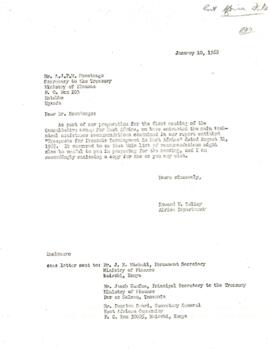 Economic Committee Papers - East Africa - East Africa File - Correspondence