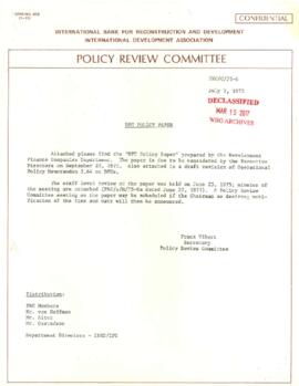 Development Economics and Chief Economist [DEC] - Policy Review Committee - PRC/s/M/75-6, PRC/s/M...