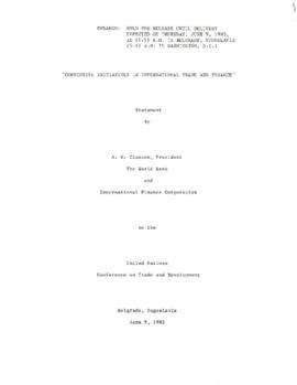 United Nations Conference on Trade and Development (UNCTAD), Belgrade,Yugoslavia, June 9, 1983