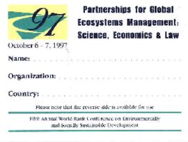 President Wolfensohn - Briefing Book for President's Meetings and Events - Environmentally and So...