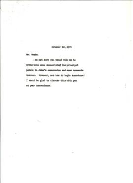 Irving S. Friedman Chron files - Bullit's memorandum