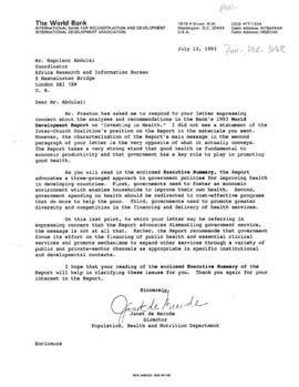 Population, Health and Nutrition [PHN] - Policy Development and Research File - Support to World ...