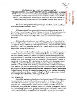 Indonesia - Government of Indonesia [GOI] Development Projects - Correspondence