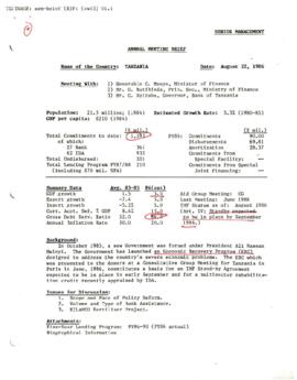 Country Files: Tanzania - Correspondence 03