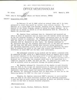JM Kalbermatten Files - Water and Waste - 1978 General Correspondence