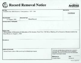Leonard B. Rist - IBRD Reserves - Correspondence - 1957 - 1968