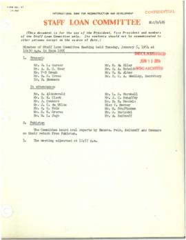 Loan Committee - Minutes - 1954