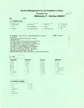 President Wolfensohn - Briefing Book for President's Meetings and Events - His Excellency Dr Pasc...