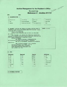 President Wolfensohn - Briefing Book for President's Meetings and Events - Hernan Oyarzabal - Cen...