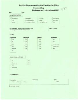 President Wolfensohn - Briefing Book for President's Meetings and Events - African Governors - Oc...
