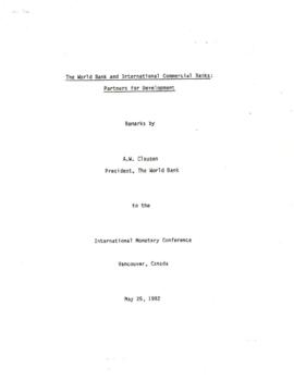 International Monetary Conference, Vancouver, B.C. May 25,1982