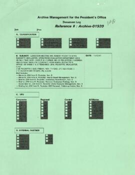 President Wolfensohn - Briefing Book for President's Meetings and Events - Luncheon Meeting - Rob...
