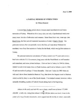 William Diamond Speech Transcripts - June 1999 - Memoirs of the Beginnings of EDI (June 1999) and...