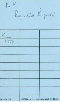Operational - Policy and Procedure - Rejected Projects - 1953 - 1959 Correspondence