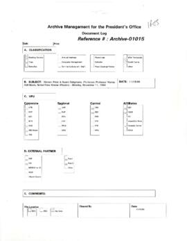 President Wolfensohn - Briefing Book for President's Meetings and Events - Dinner - Peter and Sus...