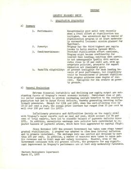 Economic Committee Papers - Uruguay - Country Economic Brief