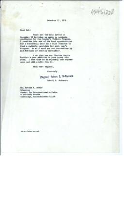 President's papers - Robert S. McNamara Chronological files - (outgoing) - Chrons 31