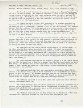 Records of President Robert S. McNamara President's Council minutes - Minutes 06