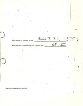 Research Projects - General 1975 / 1977 Correspondence - Volume 2