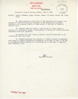 Records of President Robert S. McNamara President's Council minutes - Minutes 02