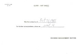 UNDP - INT/83/005 - Energy Sector Management Assistance Programme [ESMAP] - 1984 / 1986 Correspon...