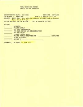 Liaison files : Organization of the Petroleum Exporting Countries (OPEC Fund) - Correspondence 01
