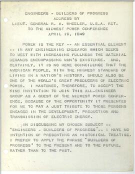Wheeler, R. A - Articles and Speeches (1949 - 1950) - 1v