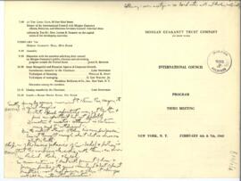 Morgan Guaranty Trust International Council, Febr. 6-7, 1969 - Correspondence 01