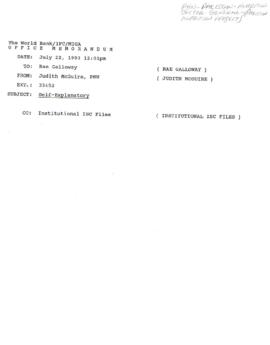 Population, Health and Nutrition [PHN] - Pakistan - Nutrition - General - 1993 Correspondence - V...