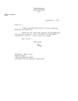 President Barber Conable - General Correspondence - D