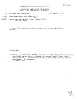 Hinvi Agriculture Project - Benin - Credit 0144 - P000062 - Background Documents