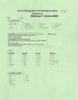 President Wolfensohn - Briefing Book for President's Meetings and Events - Vice Presidents - Chan...