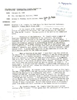 EXC - Rajagopalan Subject Files - Bellagio III Conference, Talloires,  France, March 10-12, 1988
