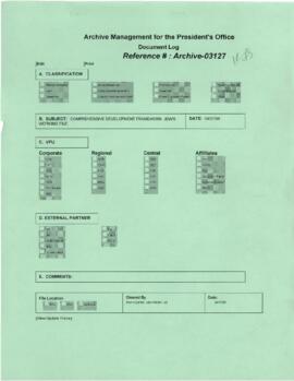 President Wolfensohn - Briefing Book for President's Meetings and Events - Comprehensive Developm...