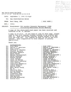Population, Health and Nutrition [PHN] - Bangladesh - Nutrition - General - 1993 Correspondence -...