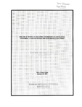 Population, Health and Nutrition [PHN] - Dissemination and Training - Publications - General - 19...