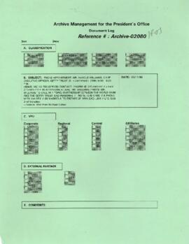 President Wolfensohn - Briefing Book for President's Meetings and Events - Phone Appointment - Ha...