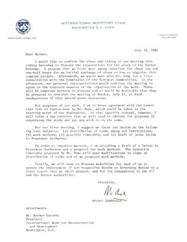 President Conable travel files: New York - Soviet Economy - July 21, 1990 - Correspondence