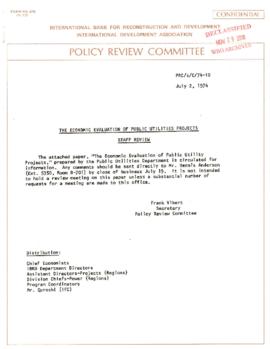 Development Economics and Chief Economist [DEC] - Policy Review Committee - PRC/s/C/74-10, PRC/C/...