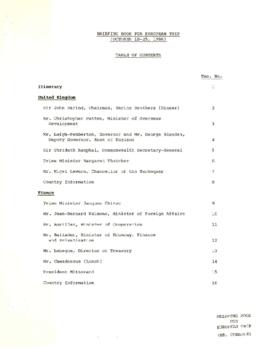 President Conable Travel Files - Europe (United Kingdom, France, Germany) - October 18-25, 1986 -...