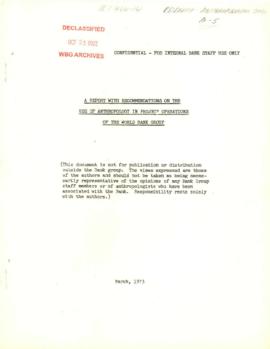 Research - Anthropological Study 1972 / 1974 Correspondence - Volume 1