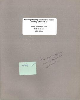 President Wolfensohn - Briefing Book for President's Meetings and Events - Planning Meeting - Fou...