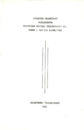 Organizational Structure Based on the Decree of the Minister of Transmigration of the Republic of...