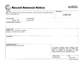 India - Early Experience with Involuntary Resettlement - Impact Evaluation on Karnataka Irrigatio...