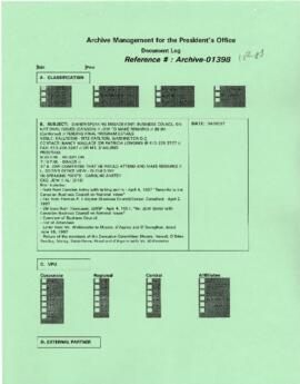 President Wolfensohn - Briefing Materials for President's Speeches - Dinner and Speaking Engageme...