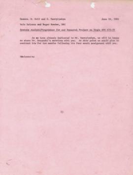 Bela Balassa's chron files - June 1981