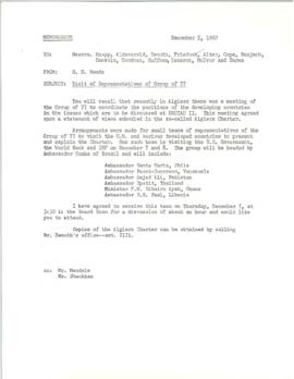 Irving Friedman UNCTAD Files: Algiers Group of 77 Meeting, October 24, 1967 - Correspondence