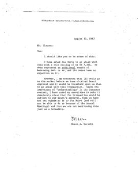 Moeen Qureshi Files - Presidential Chronological Correspondence - July 2 to August 30, 1982