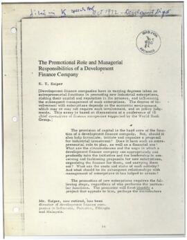 Kuiper, E. T. - Articles and Speeches (1972) - 1v